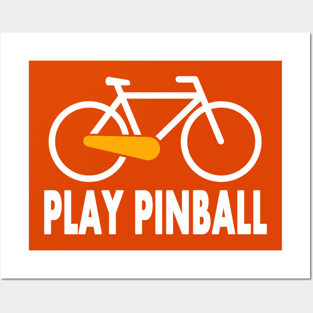 Bicycle Pinball orange Wall Art by Uwantmytees